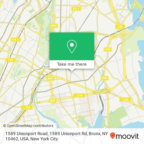 1589 Unionport Road, 1589 Unionport Rd, Bronx, NY 10462, USA map