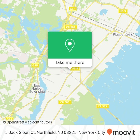 Mapa de 5 Jack Sloan Ct, Northfield, NJ 08225