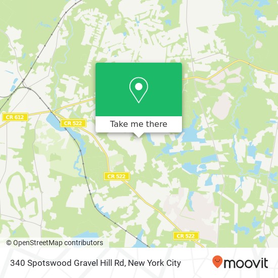 Mapa de 340 Spotswood Gravel Hill Rd, Monroe Twp, NJ 08831