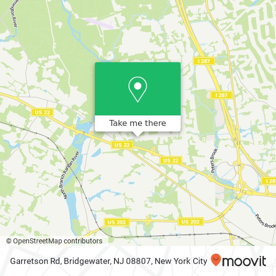 Mapa de Garretson Rd, Bridgewater, NJ 08807