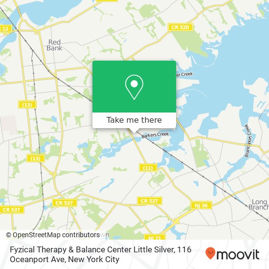 Mapa de Fyzical Therapy & Balance Center Little Silver, 116 Oceanport Ave