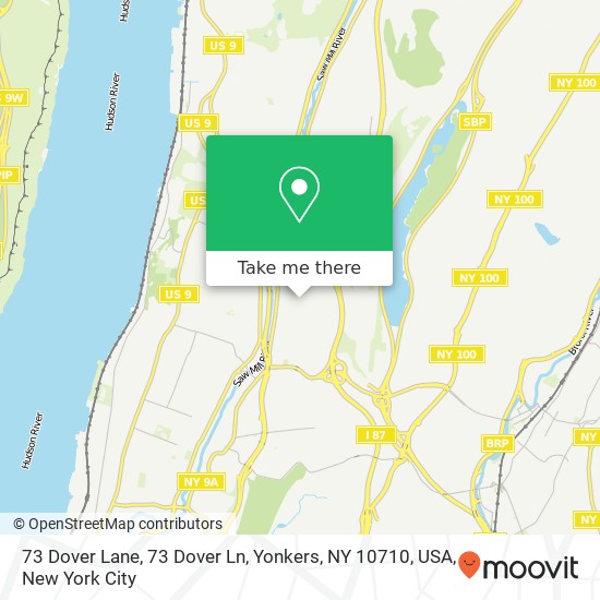 73 Dover Lane, 73 Dover Ln, Yonkers, NY 10710, USA map