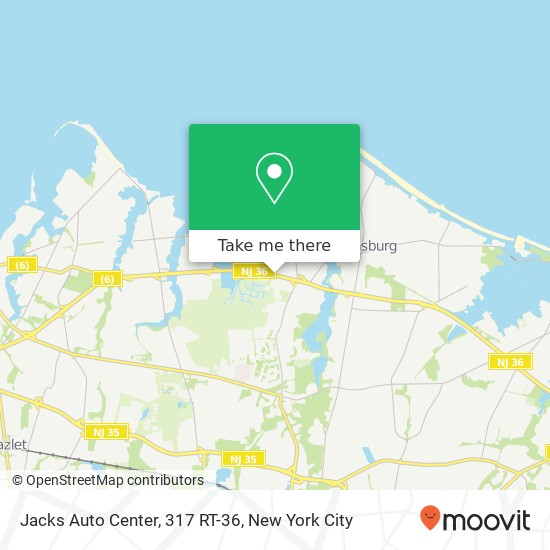 Mapa de Jacks Auto Center, 317 RT-36