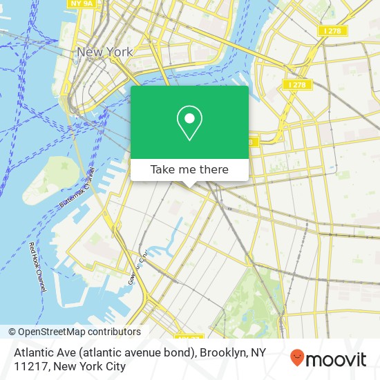 Mapa de Atlantic Ave (atlantic avenue bond), Brooklyn, NY 11217