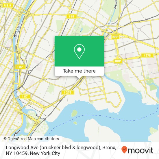 Mapa de Longwood Ave (bruckner blvd & longwood), Bronx, NY 10459