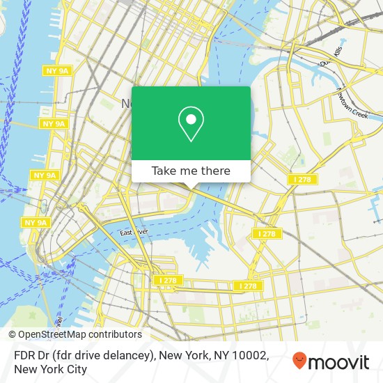 FDR Dr (fdr drive delancey), New York, NY 10002 map