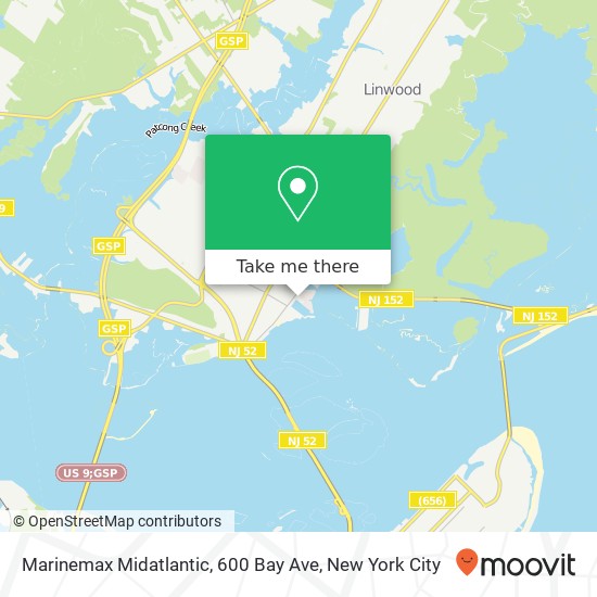 Mapa de Marinemax Midatlantic, 600 Bay Ave