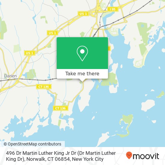 Mapa de 496 Dr Martin Luther King Jr Dr (Dr Martin Luther King Dr), Norwalk, CT 06854