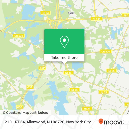 Mapa de 2101 RT-34, Allenwood, NJ 08720