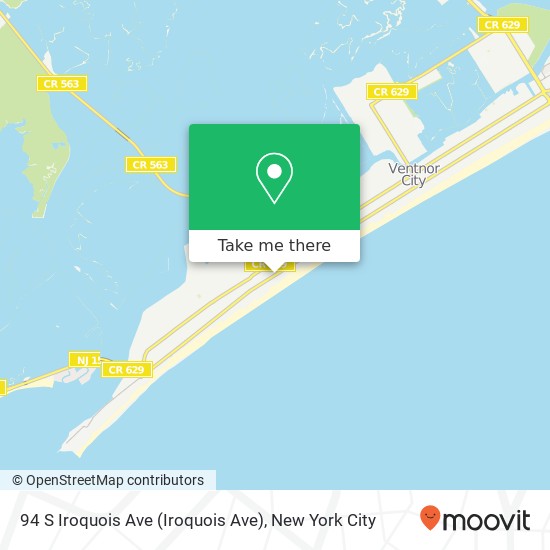 Mapa de 94 S Iroquois Ave (Iroquois Ave), Margate City, NJ 08402