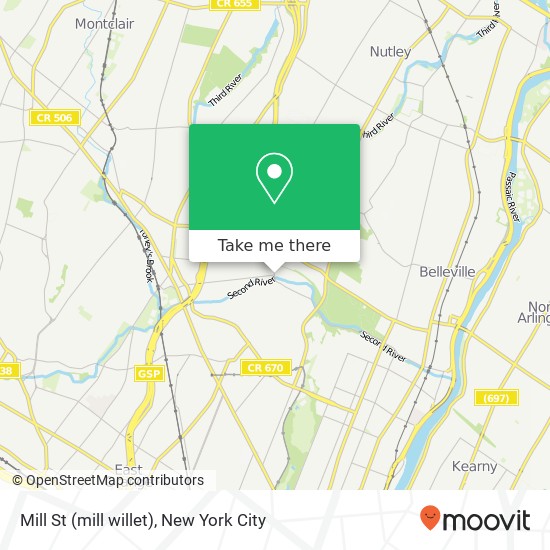 Mapa de Mill St (mill willet), Bloomfield, NJ 07003
