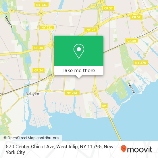 Mapa de 570 Center Chicot Ave, West Islip, NY 11795