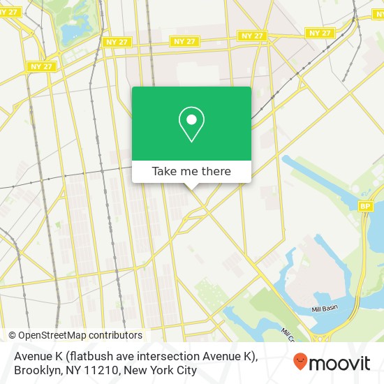 Mapa de Avenue K (flatbush ave intersection Avenue K), Brooklyn, NY 11210