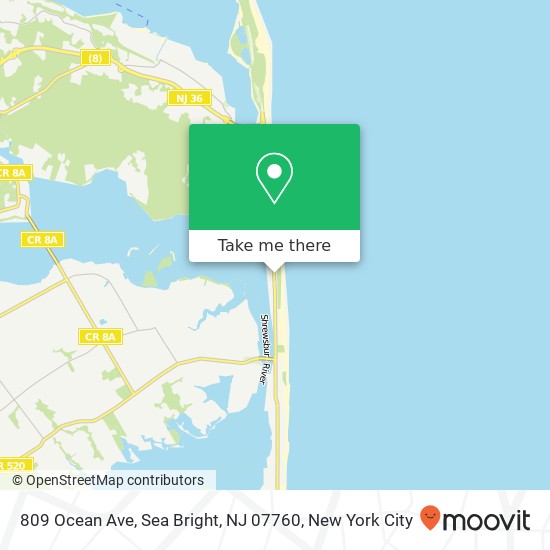 Mapa de 809 Ocean Ave, Sea Bright, NJ 07760