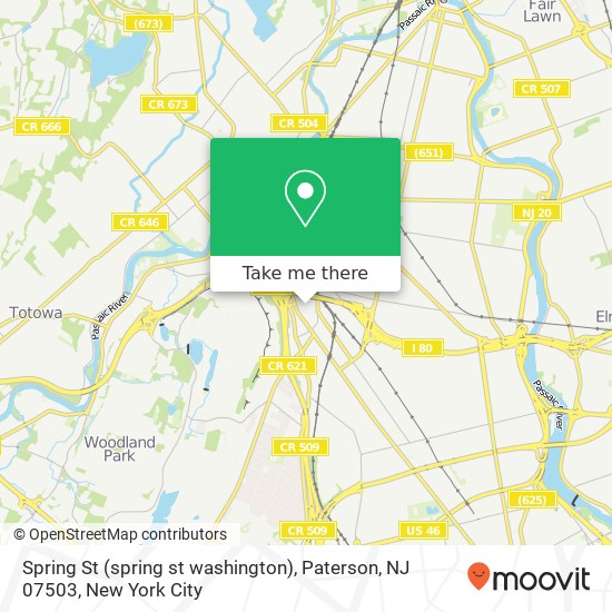 Spring St (spring st washington), Paterson, NJ 07503 map