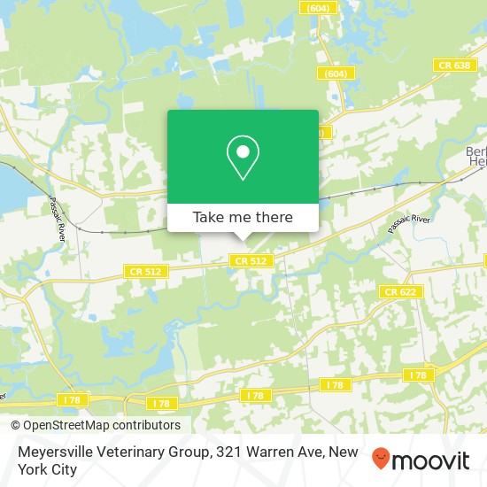 Meyersville Veterinary Group, 321 Warren Ave map