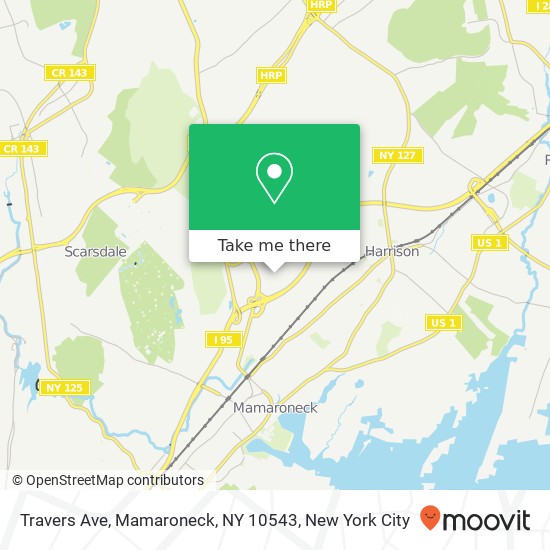 Mapa de Travers Ave, Mamaroneck, NY 10543
