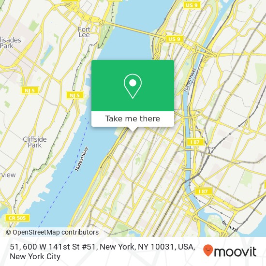 51, 600 W 141st St #51, New York, NY 10031, USA map