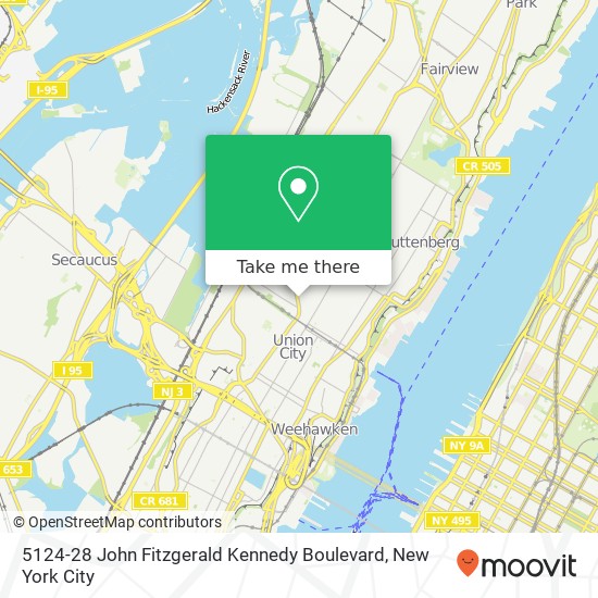 5124-28 John Fitzgerald Kennedy Boulevard, 5124-28 John Fitzgerald Kennedy Blvd, West New York, NJ 07093, USA map