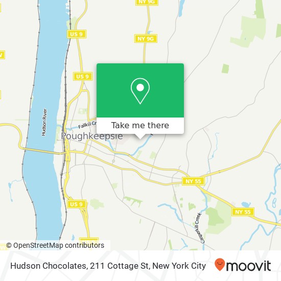 Mapa de Hudson Chocolates, 211 Cottage St