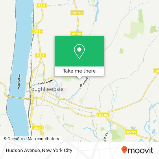 Mapa de Hudson Avenue, Hudson Ave, Poughkeepsie, NY 12601, USA