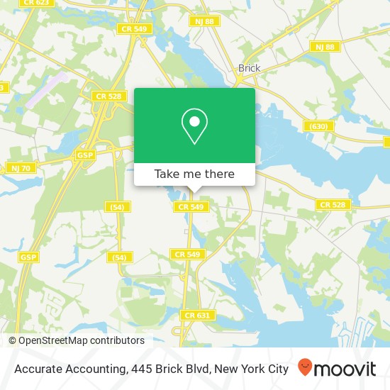 Mapa de Accurate Accounting, 445 Brick Blvd