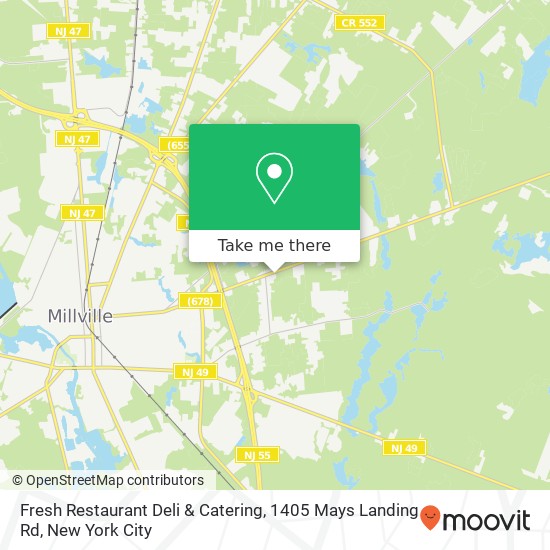 Mapa de Fresh Restaurant Deli & Catering, 1405 Mays Landing Rd