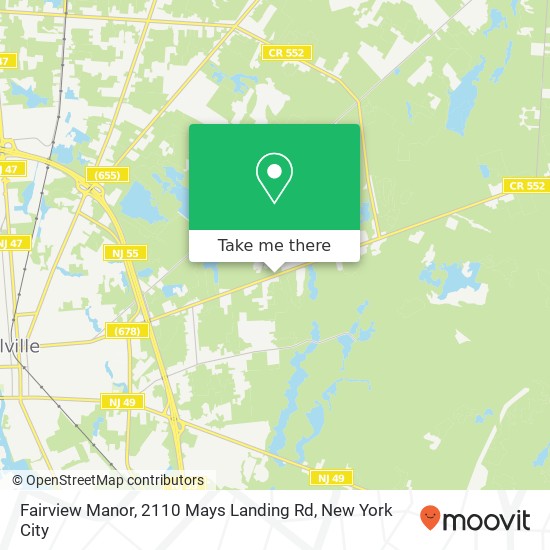 Fairview Manor, 2110 Mays Landing Rd map