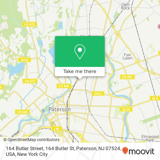 164 Butler Street, 164 Butler St, Paterson, NJ 07524, USA map