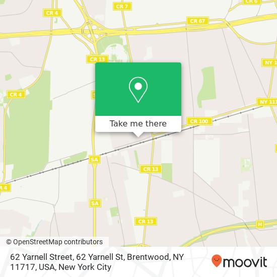 62 Yarnell Street, 62 Yarnell St, Brentwood, NY 11717, USA map