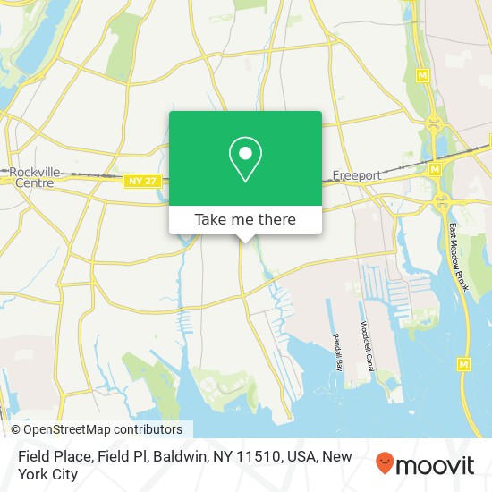 Mapa de Field Place, Field Pl, Baldwin, NY 11510, USA