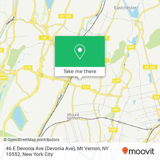 46 E Devonia Ave (Devonia Ave), Mt Vernon, NY 10552 map