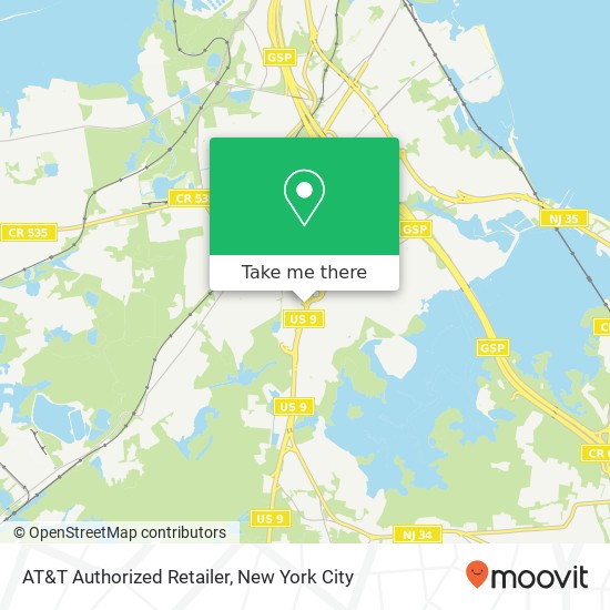 Mapa de AT&T Authorized Retailer, 1054 US Highway 9