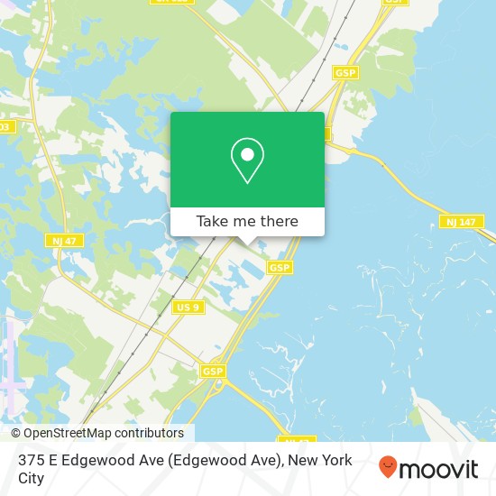 Mapa de 375 E Edgewood Ave (Edgewood Ave), Rio Grande, NJ 08242