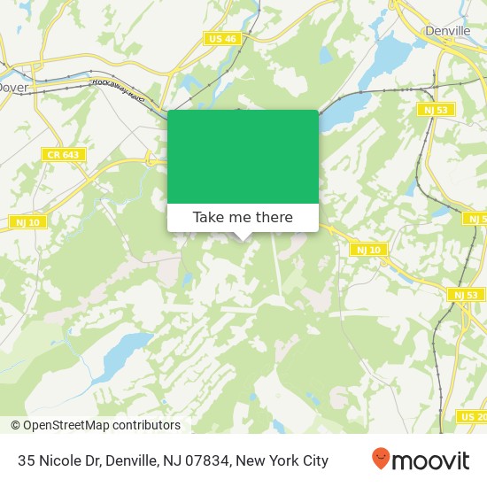 Mapa de 35 Nicole Dr, Denville, NJ 07834