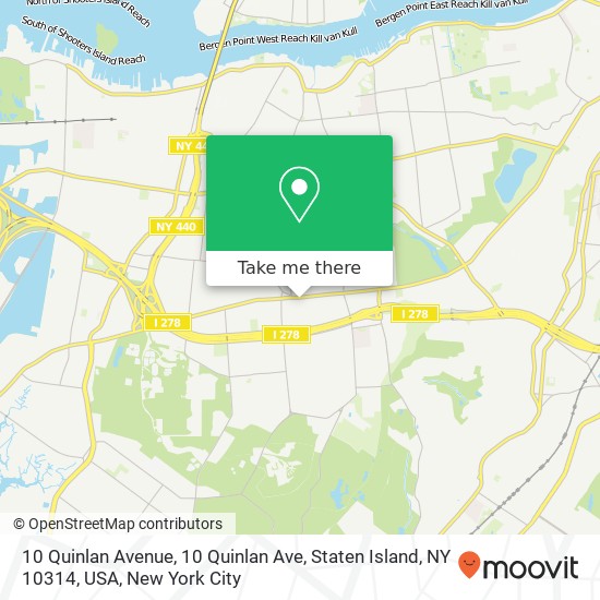 Mapa de 10 Quinlan Avenue, 10 Quinlan Ave, Staten Island, NY 10314, USA
