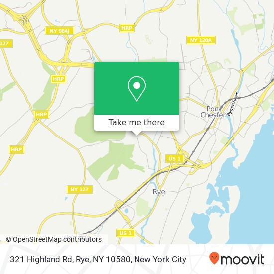 Mapa de 321 Highland Rd, Rye, NY 10580