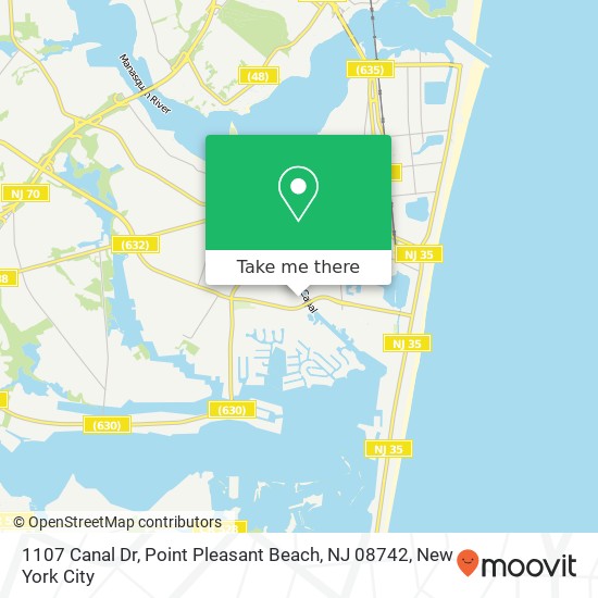 1107 Canal Dr, Point Pleasant Beach, NJ 08742 map