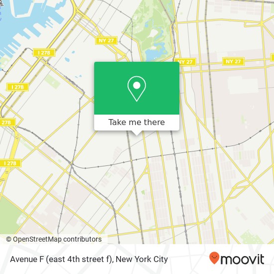 Mapa de Avenue F (east 4th street f), Brooklyn (New York City), NY 11218
