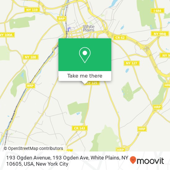 193 Ogden Avenue, 193 Ogden Ave, White Plains, NY 10605, USA map