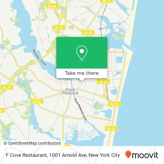 Mapa de F Cove Restaurant, 1001 Arnold Ave