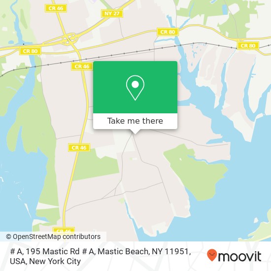 # A, 195 Mastic Rd # A, Mastic Beach, NY 11951, USA map