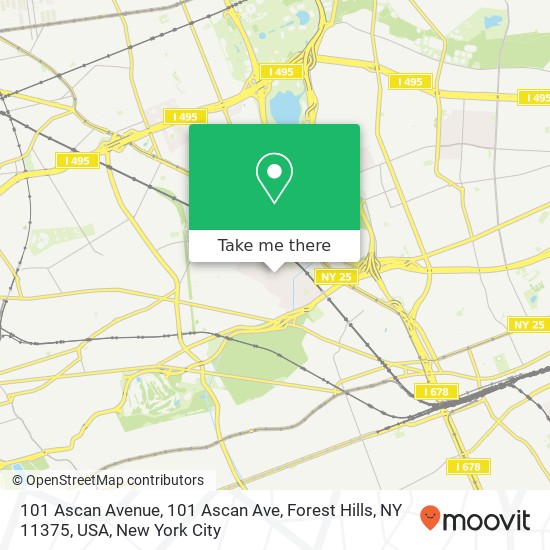 101 Ascan Avenue, 101 Ascan Ave, Forest Hills, NY 11375, USA map