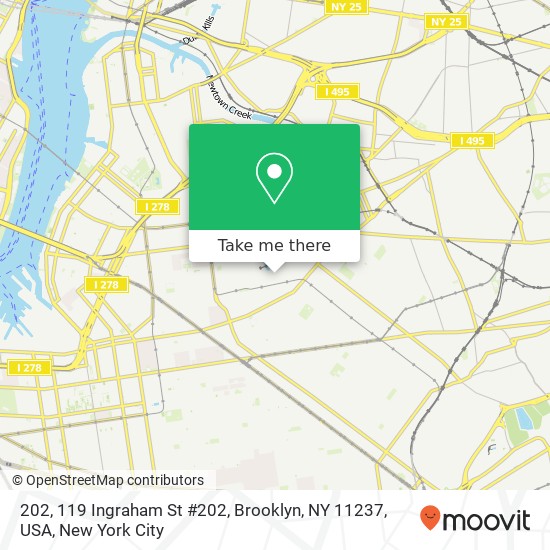 Mapa de 202, 119 Ingraham St #202, Brooklyn, NY 11237, USA