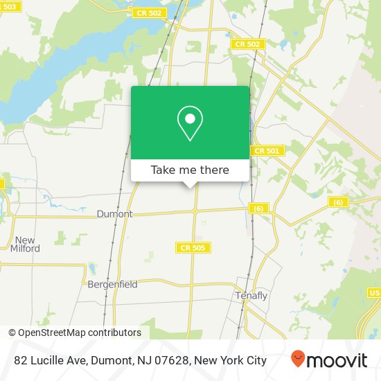 Mapa de 82 Lucille Ave, Dumont, NJ 07628