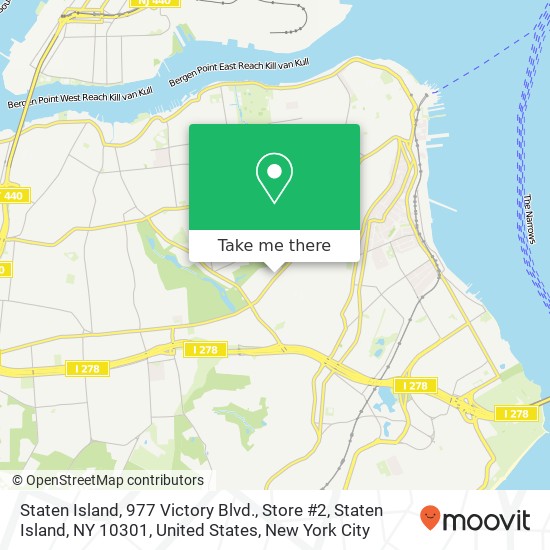 Mapa de Staten Island, 977 Victory Blvd., Store #2, Staten Island, NY 10301, United States