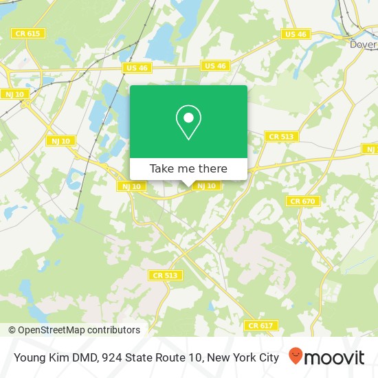 Mapa de Young Kim DMD, 924 State Route 10
