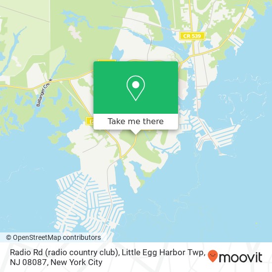 Mapa de Radio Rd (radio country club), Little Egg Harbor Twp, NJ 08087