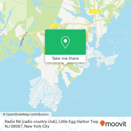 Mapa de Radio Rd (radio country club), Little Egg Harbor Twp, NJ 08087