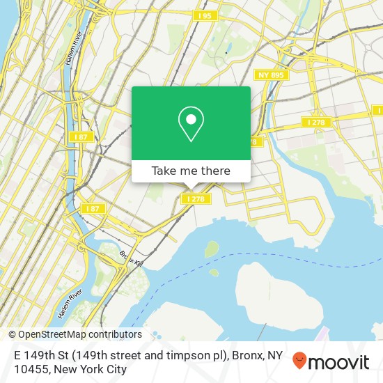 E 149th St (149th street and timpson pl), Bronx, NY 10455 map